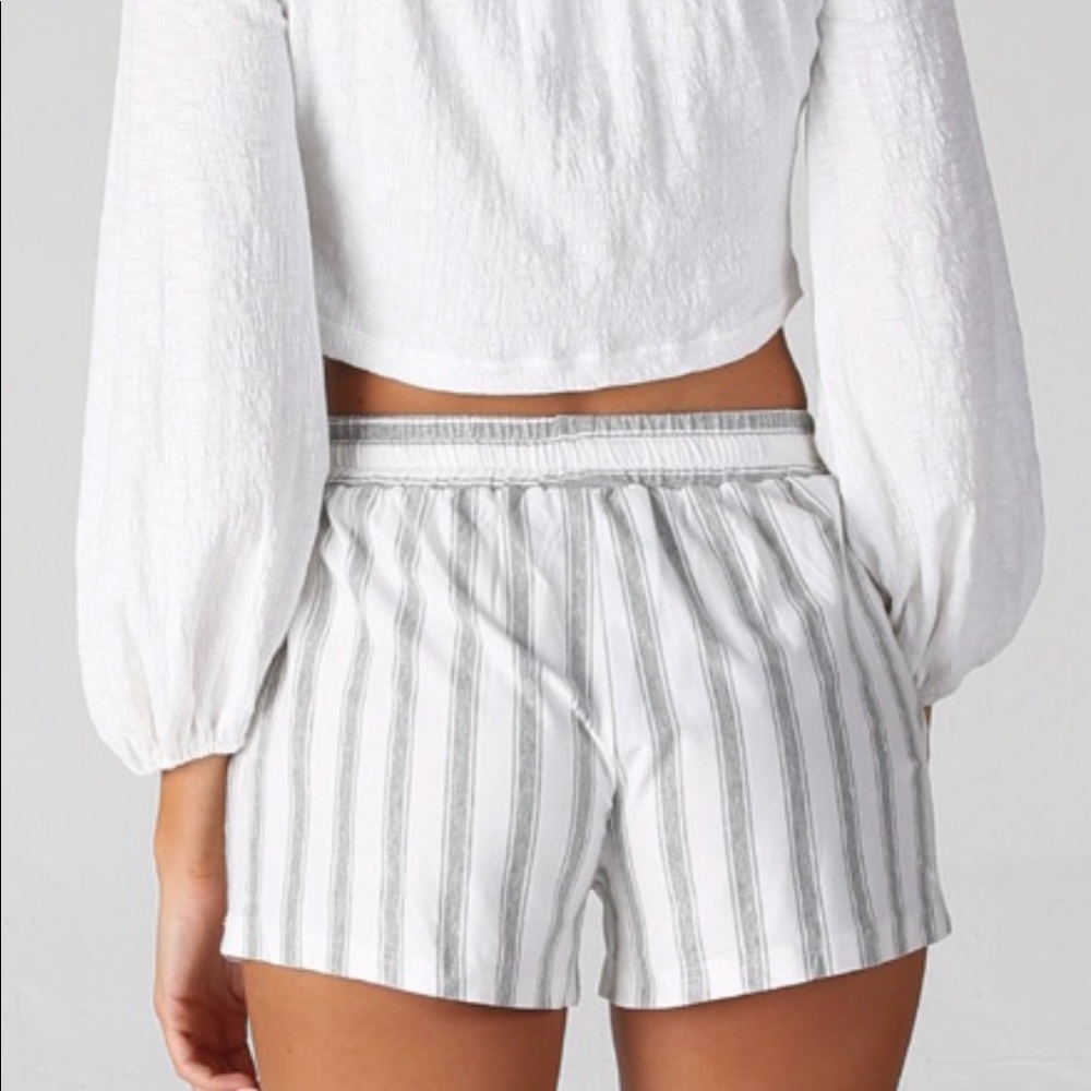 COTTON COMFORTABLE TIE FRONT SHORTS   1 left - Picture 5 of 7